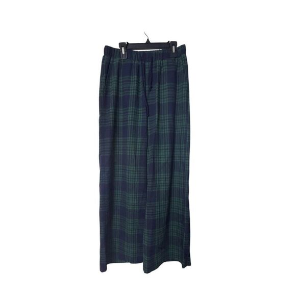 Edikted Green & Blue Plaid Pajama Pants S - Picture 1 of 6